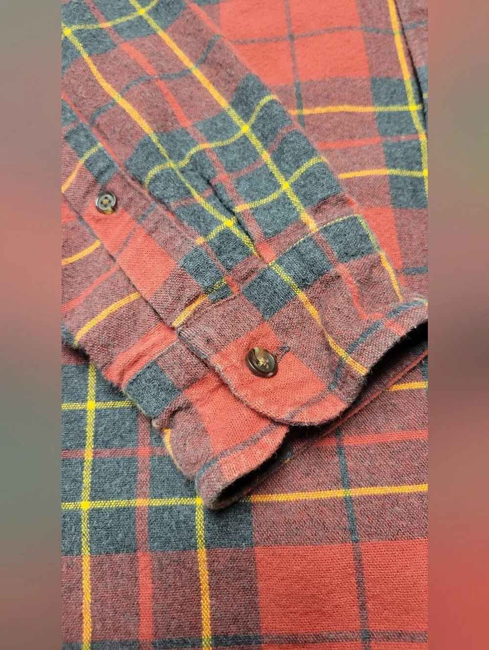 J. Crew Red and Navy Plaid Button-Down Shirt with Brown Elbow Patches